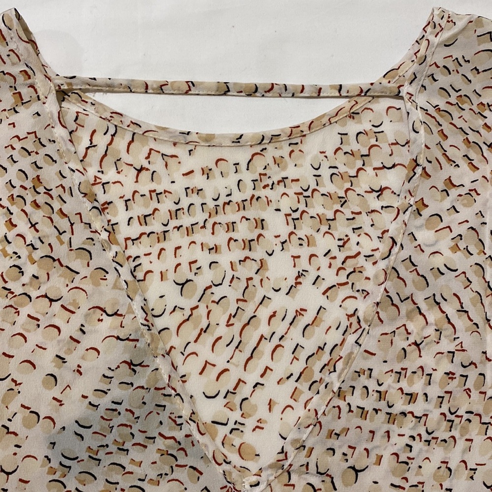 White House Black Market Long Sleeve Silk Blouse Size 0 - Picture 6 of 11
